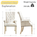 adochr Dining Chairs with Arms, Upholstered Linen Dining Room Chairs