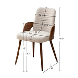 YOUUGIOR Dining Room Chairs,Mid Century Modern Kitchen Chairs,Upholstered Beige Fabric