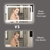 LED Bathroom Mirror 48"X36" with Front Light and Backlit | Stepless Dimmable, Anti-Fog