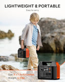 Solar Powered Generator, 300W Portable Power Station with Solar Panel 40W Included, 110V Pure Sine Wave 256Wh LiFePO4 Battery Pack with AC Outlet for Camping, Home Emergency, Traveling, RV Trip