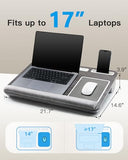 Lap Desk - Fits up to 17 inches Laptop Desk, Built in Mouse Pad & Wrist Pad for Notebook