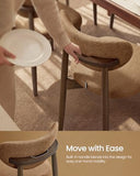 VASAGLE Wooden Dining Chairs Set of 6, Upholstered Kitchen Chairs