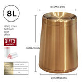 LEASYLIFE 8L/2.1GALbrass Garbage can with Swing lid