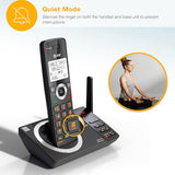 4-Handset Expandable DECT 6.0 Cordless Home Phone with Large Display, Big Buttons, Answering Machine (Charcoal Black) AT&T