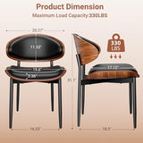 YaFiti Dining Chairs Set of 6, Mid Century Modern PU Leather Kitchen Chairs