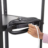 Line Leader Extra Wide Rolling AV Cart - Adjustable Shelf Height Computer Stand Workstation, Includes Pullout Keyboard Tray