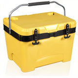 27 Quart Ice Cooler, Portable Ice Chest Hard Cooler Box with Retention Insulation and Heavy Duty Handle YELLOW JACKET