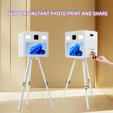 Aookely DSLR Photo Booth Selfie Photobooth 21.5inch Touch Screen Built-in Mini PC with Instant Printing & Sharing Function Perfect for Wedding Rental Parties