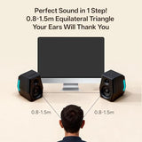 24bit USB DAC & Bluetooth 5.2, 2.0 RGB PC Multimedia Speakers for Desktop Monitor Laptop (Game/Movie/Music