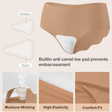 Jasmolly Camel Proof Seamless Underwear for Women 3 Packs No Show Invisible Cheeky Panty Liners Workout Gym Yoga Panties