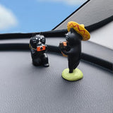 RCASGCAT Mini Cat Desk Figurines, Cute Computer Monitor Miniature Cat Desk Set for Office, Rearview Mirror, Home Decor