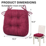 Shinnwa Kitchen Chair Cushions Set of 6, Dual-Layer Memory Foam Dining Chair Cushions