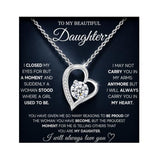MGOOL Daughter Gifts From Dad To My Daughter Necklace 925 Sterling Silver Pendant Necklace Birthday Christmas Graduation Gifts For Daughter Message Card＆LED Gift Box, Love heart 01 with LED box,