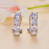 14K Gold Excellent Cut VVSI D-color Diamond Hoop Earrings for Women