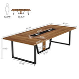 Tribesigns 8FT Conference Table, 94.49 L x 47.24 W x 29.53 H Inches Large Meeting Podcast Table for 10 People, Business Style Wooden Training Table