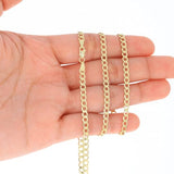 Nuragold 14k Real Yellow Gold Cuban Curb Link 3.5mm Chain Necklace