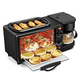 Breakfast Station Machine - 3-in-1 Drip Coffee Maker, Nonstick Griddle, 9L Toaster Oven for Sandwiches, Snacks, and Desserts
