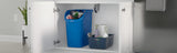 Rubbermaid Undercounter Small Trash Can, 2 Pack Blue and Black for Recycling/Waste, 9.4-Gallon