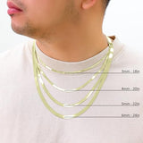 Nuragold 10K Real Yellow Gold Herringbone Chain Flexible Necklace