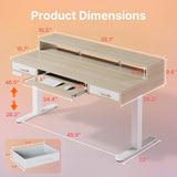 55″ x 26″ Electric Standing Desk with 2 Drawers &24.4″ Large Keyboard Tray