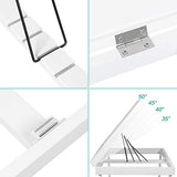 Lap Desks Bed Table White Breakfast Tray with Folding Legs Kitchen Serving Tray for Notebook Computer Bed