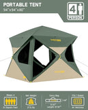 FanttikOutdoor Alpha C4 Ultra Camping Tent 4 Person Pop Up Instant Cabin Setup in 60 Seconds Portable Hub Tent with Rainfly & Windproof for Outdoor Camping & Overlanding, Green