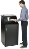 Displays2go Commercial Trash Bin with Black Finish, MDF Construction