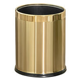 LEASYLIFE 2.6Gallon/10L Brass Bathroom Trash Can，Brushed Gold Bathroom Waste Basket，Golden Small Garbage Can
