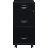 3 Drawers 29.52" Vertical Black Metal Filing Cabinet Lockable Pre-Assembled Movable Letter Size for Home