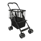 Folding Shopping Cart, Grocery Cart with Removable Basket, Removable Shopping Bag with Carry Strap
