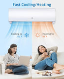 Zstar 9,000 Btus Mini Split AC, 19 SEER2 Wall Mounted AC with Heat Pump & Installation Kits, Ductless Inverter Split-System Air Conditioners Cools up to 450 Sq.Ft, WIFI and Remote Control, 115V