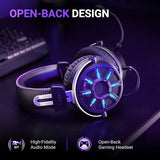 Wired Open Back Gaming Headset, Open Acoustic Audio, Breathable Mesh Fabric, 7.1 Surround Sound, Vibrant RGB