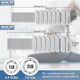 INDEPANDIA Wrist & Ankle Weights for Women and Men, 4lbs Pair Adjustable Silicone Weighted Bangles for Arm & Leg Workouts, Cloud Gray