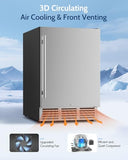 Feelfunn 24 Inch Beverage Refrigerator,180 Cans Outdoor Refrigerator