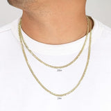 Nuragold 10k Real Yellow Gold Cuban Curb Solid Link Chain