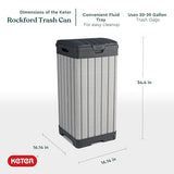 38‑Gallon Outdoor Trash Can – Resin Patio Garbage Bin with Locking Lid & Easy‑Clean