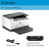 LaserJet M207dw Laser Wireless Printer, Black and White, Duplex, Best-for-Office