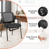 Office Reception Guest Chair Mesh Back Stacking with Ergonomic Lumbar Support and Thickened Seat