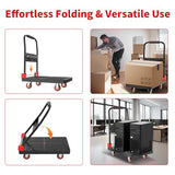 Foldable Heavy - Duty Flatbed Platform Cart with 360 - Degree Rotating Wheels for Moving in Food Truck and Trailer
