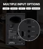 Edifier M90 Computer Speakers, 100W RMS Desktop Speakers, Hi-Res Audio, LDAC,Bluetooth 6.0 Compact Speaker, HDMI eARC/Optical/USB-C/AUX Input, SUB Out Powered Speakers, Remote Control for TV/PC-Black