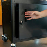 ECR4Kids AV Presentation Cart Stand with Storage Box, Rolling Storage, Black