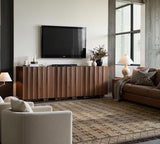 win2win 30.8" Fluted Sideboard Buffet Cabinet with Storage,Walnut, 3Pcs