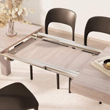 Mobili Fiver, First Extendable Table, 47.2(78.7) x31.5 in, Pearled Elm, Made in Italy