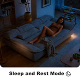 Assembled Convertible Sofa Bed, Sleeper Couch with Adjustable Backrest, Ideal for Modern Living Rooms