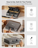 BILLCONCH Gun Safe,Biometric Gun Safe for Pistols, 3 Ways Fingerprint Digital PIN Key Unlock, Smart safe box with Sound,for Cloakroom living room Bedroom Nightstand