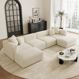 Convertible Modular Sectional Sofa with Movable Ottomans