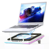 llano RGB Laptop Cooling Pad, White, Powerful Turbofan, Quiet Cooling, Touch Control