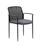 Boss Office Products Stackable Mesh Guest Chair in Grey