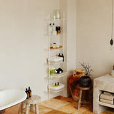 Ladder Bookshelf, 6-Tier Clear Wall Mounted Bookshelf with Open Shelves, Multipurpose Bookcase for Living Room