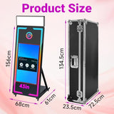 Magic Mirror Photo Booth with Camera and Printer, 65-43in Interactive Touch Screen Mirror Photo